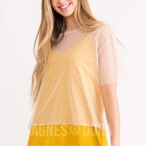 Agnes & Dora™ Mesh Tee Stone Mini Dot XL